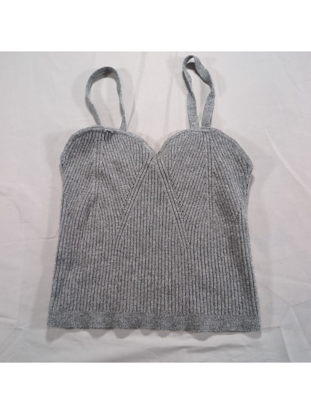 Wild Fable Gray Ribbed Knit Bustier Tank Top Small